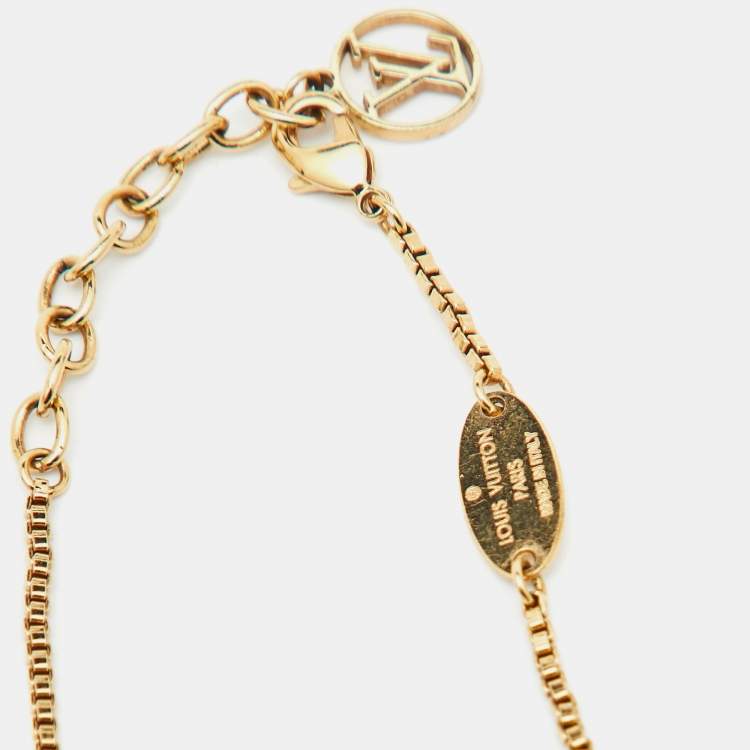 Pre Owned Louis Vuitton Speedy Faux Pearl Two Tone Gold Bracelet