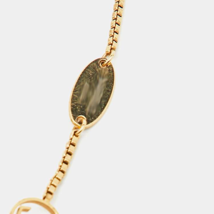 Pre Owned Louis Vuitton Speedy Faux Pearl Two Tone Gold Bracelet