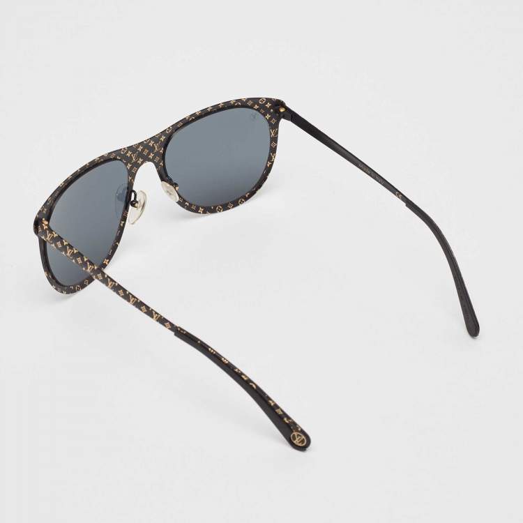 Pre Owned Louis Vuitton Black/Gold Z0966U Monogram Vertigo Sunglasses