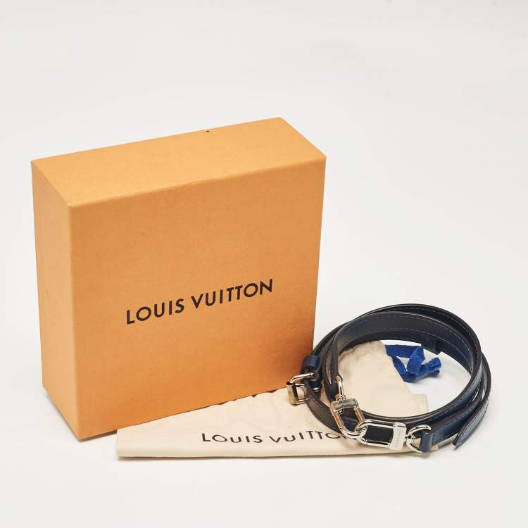Pre Owned Louis Vuitton Navy Blue Leather Adjustable Shoulder Bag Strap
