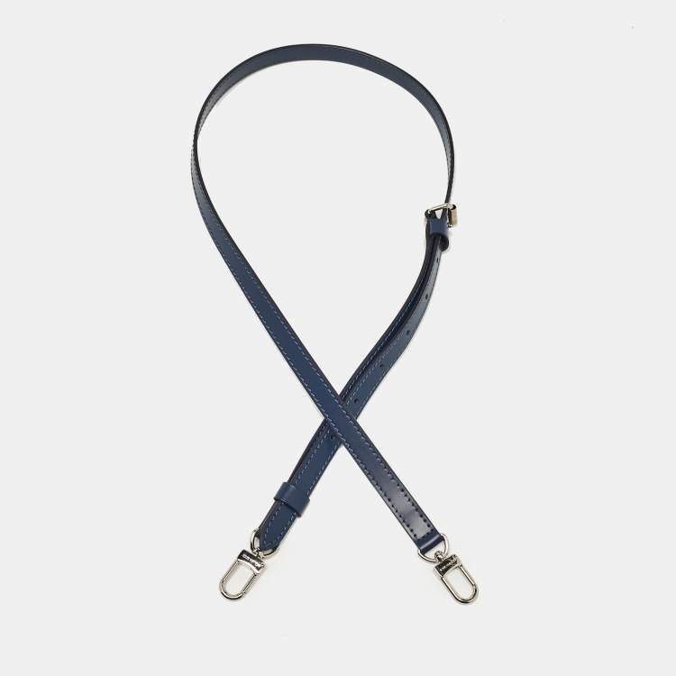 Pre Owned Louis Vuitton Navy Blue Leather Adjustable Shoulder Bag Strap