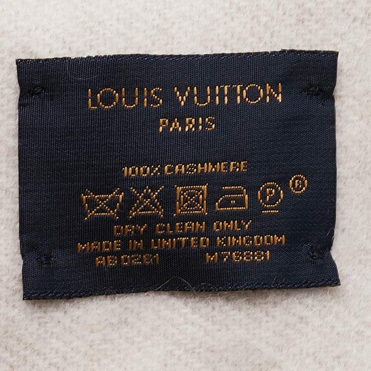 Pre Owned Louis Vuitton Beige Monogram Reykjavik Gradient Scarf