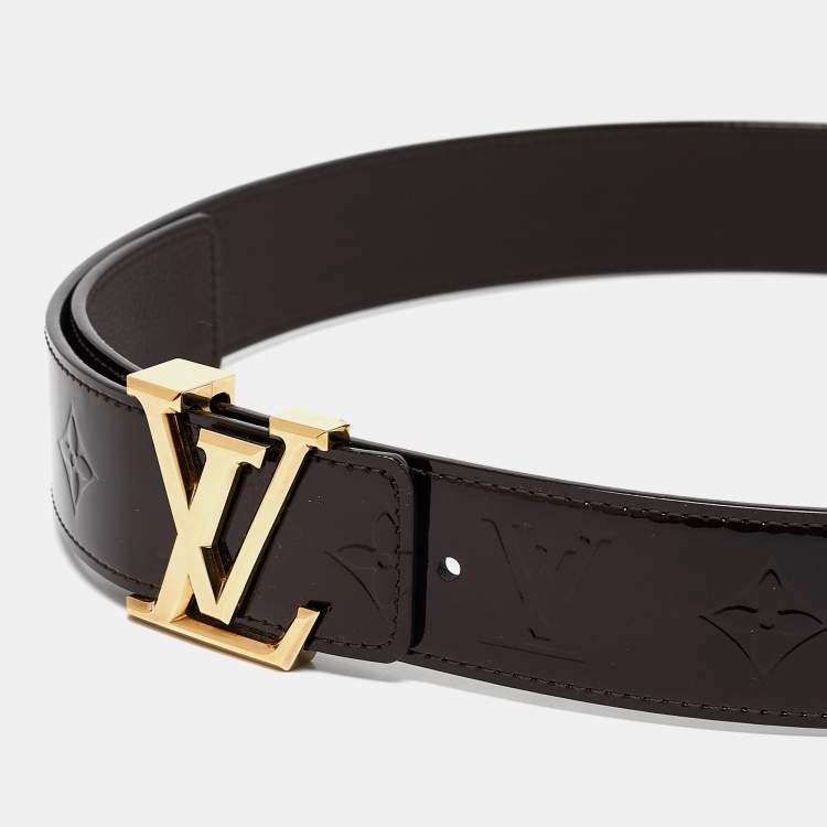 Pre Owned Louis Vuitton Amarante Monogram Vernis LV Initiales Belt 90CM