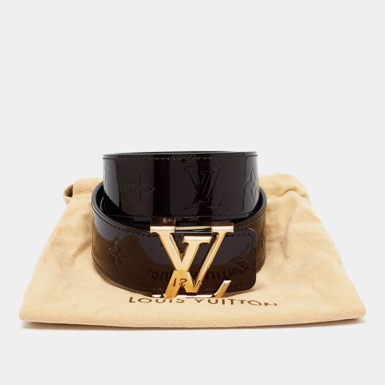 Pre Owned Louis Vuitton Amarante Monogram Vernis LV Initiales Belt 90CM