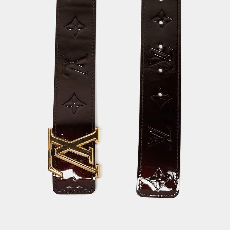 Pre Owned Louis Vuitton Amarante Monogram Vernis LV Initiales Belt 90CM