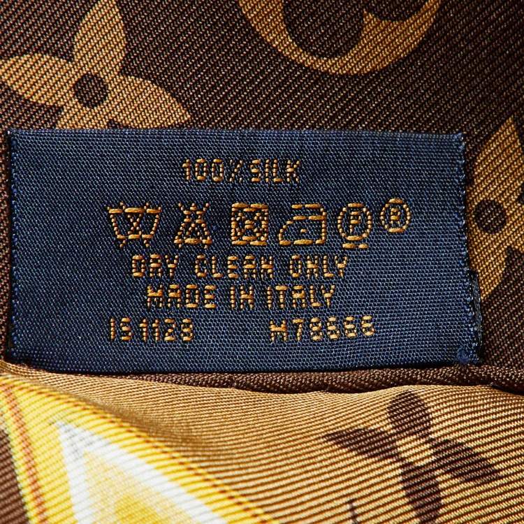 Pre Owned Louis Vuitton Brown Monogram Confidential Silk Square Scarf