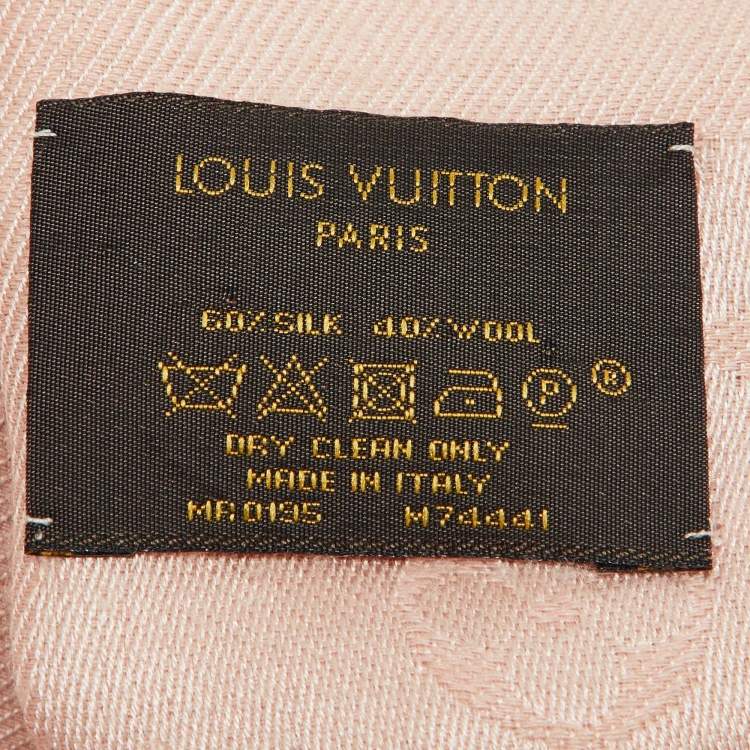 Pre Owned Louis Vuitton Natural Monogram Silk & Wool Shawl
