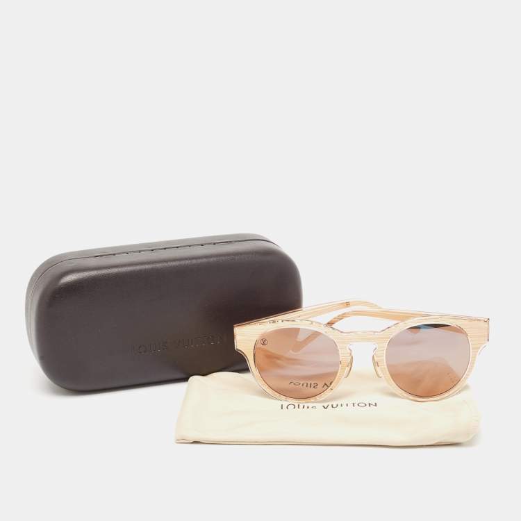 Pre Owned Louis Vuitton Bronze/Black Mirrored Epi Rosalie Round Sunglasses