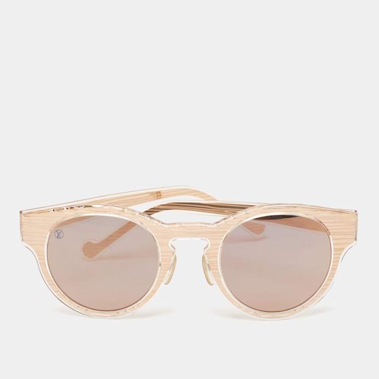 Pre Owned Louis Vuitton Bronze/Black Mirrored Epi Rosalie Round Sunglasses