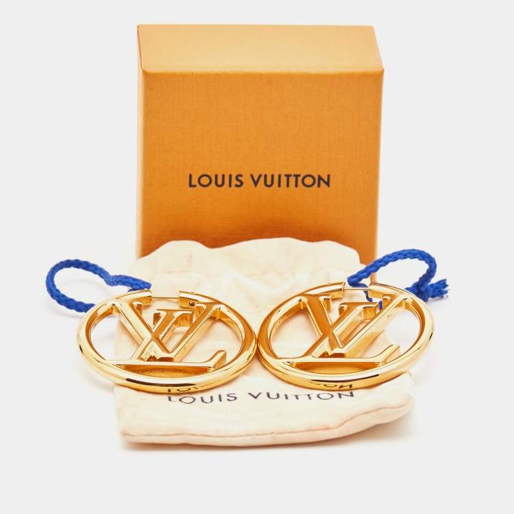 Pre Owned Louis Vuitton Louise Gold Tone Hoop Earrings