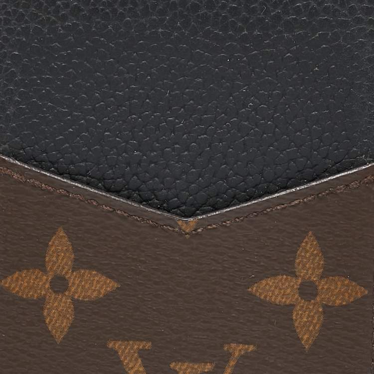 Pre Owned Louis Vuitton Black Leather and Monogram Canvas iPhone 12/12 Pro Case