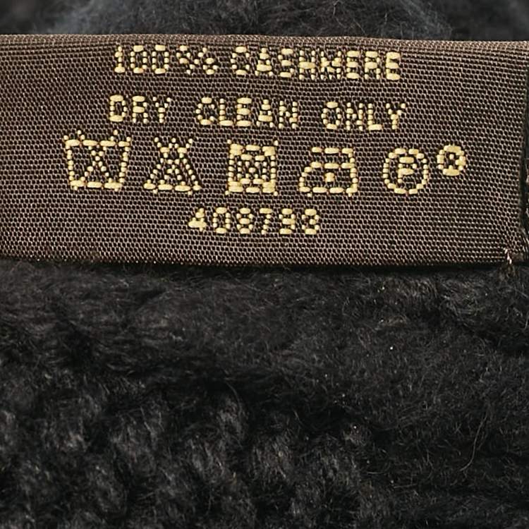 Pre Owned Louis Vuitton Black Wool Damier Knit Beanie