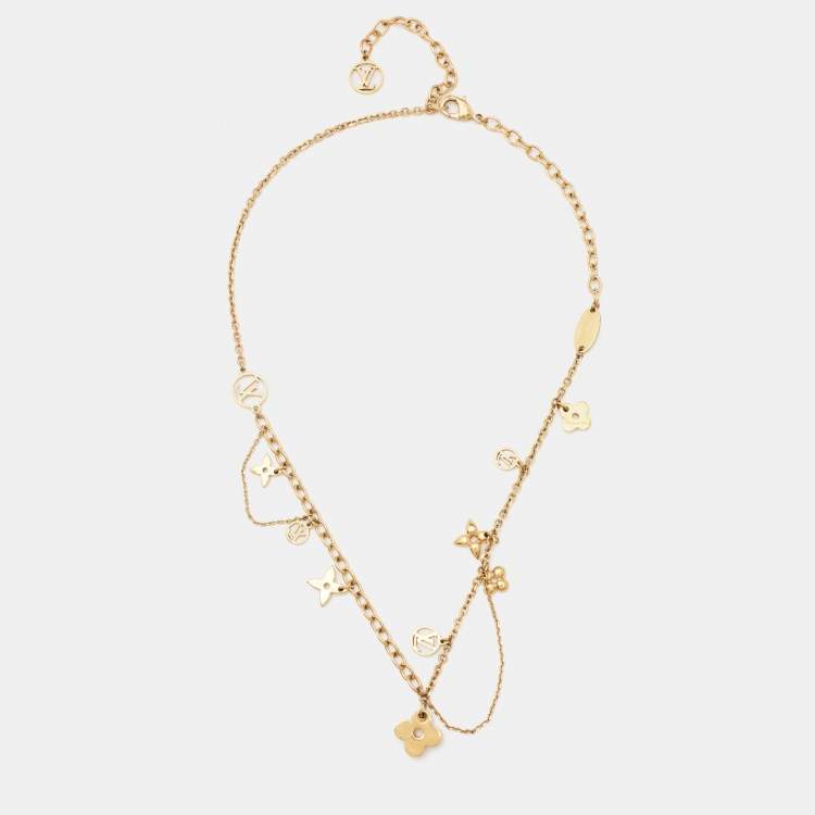 Pre Owned Louis Vuitton  Blooming Suple Gold Tone Necklace