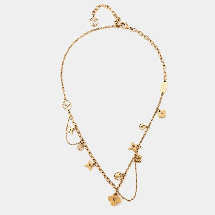 Pre Owned Louis Vuitton  Blooming Suple Gold Tone Necklace