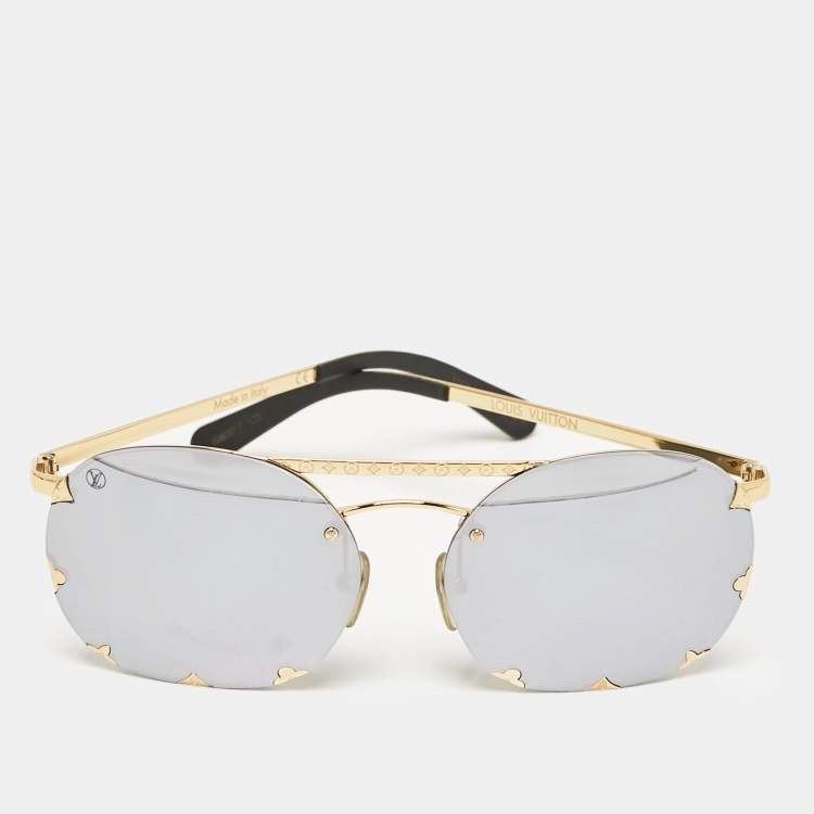 Pre Owned Louis Vuitton Grey Mirrored Z0959U Diva Round Sunglasses