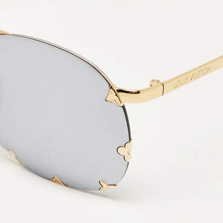 Pre Owned Louis Vuitton Grey Mirrored Z0959U Diva Round Sunglasses