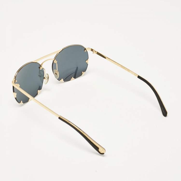 Pre Owned Louis Vuitton Grey Mirrored Z0959U Diva Round Sunglasses