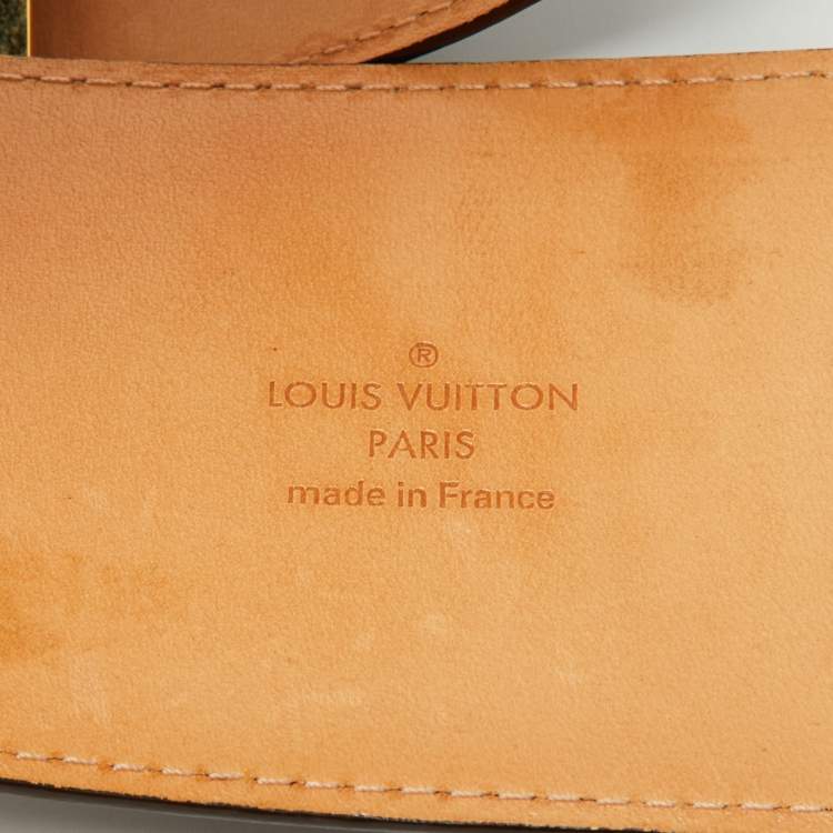 Pre Owned Louis Vuitton Amarante Vernis Leather LV Initiales Waist Belt 75 CM