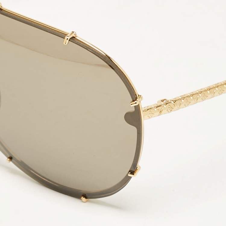 Pre Owned Louis Vuitton Black/Gold Z0897W LV Drive Aviators Sunglasses