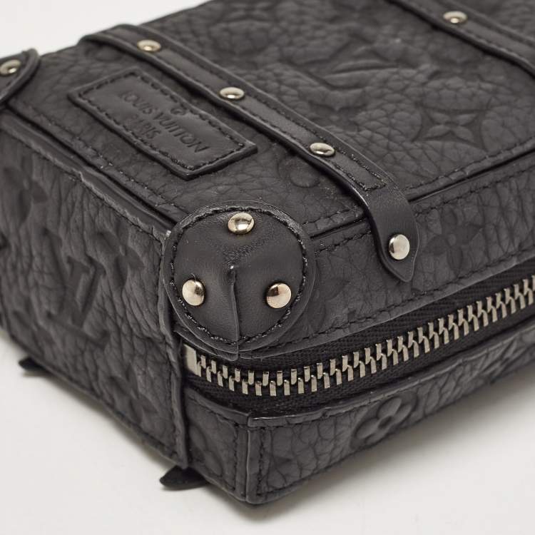 Pre Owned Louis Vuitton Black Monogram Taurillon Leather Soft Trunk Backpack Bag Charm