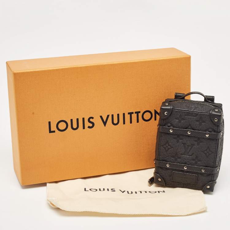 Pre Owned Louis Vuitton Black Monogram Taurillon Leather Soft Trunk Backpack Bag Charm