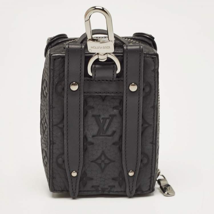 Pre Owned Louis Vuitton Black Monogram Taurillon Leather Soft Trunk Backpack Bag Charm