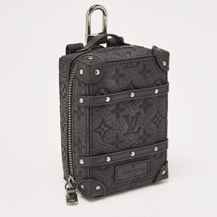 Pre Owned Louis Vuitton Black Monogram Taurillon Leather Soft Trunk Backpack Bag Charm