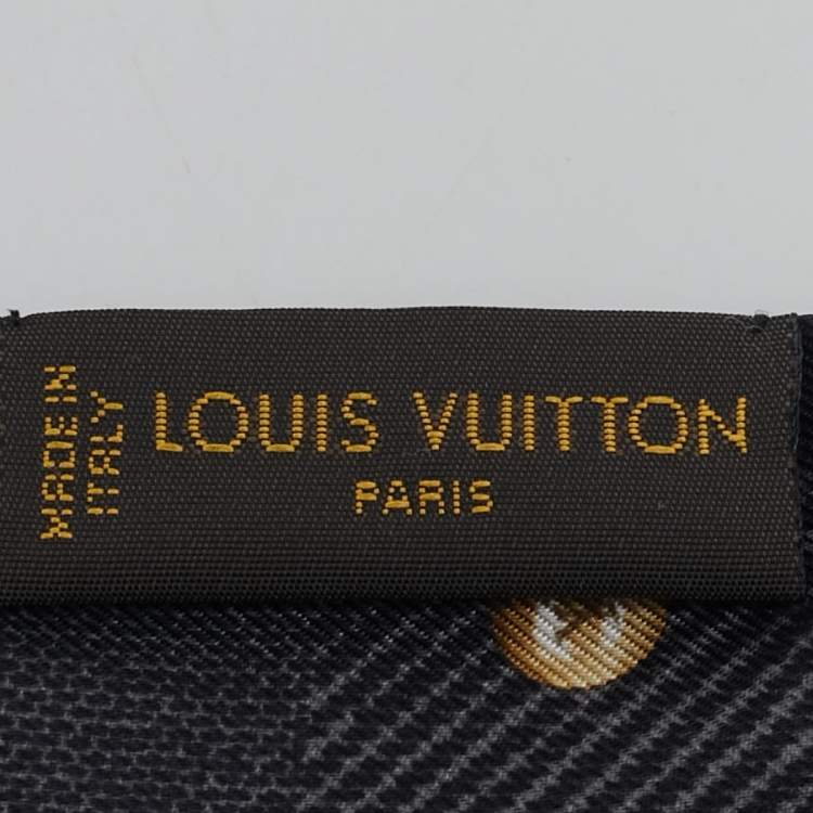 Pre Owned Louis Vuitton Grey Silk Monogram Denim Print Bandeau 