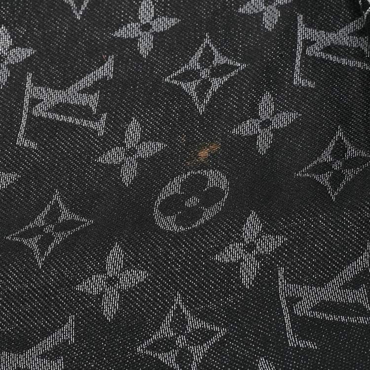 مملوكة مسبقًا Louis Vuitton Black/Silver Silk Blend Monogram Shine Shawl