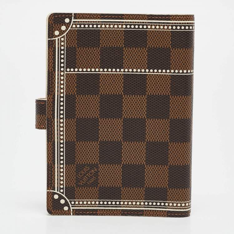 مملوكة مسبقًا Louis Vuitton Damier Ebene Trunk Canvas Small Ring Agenda Cover