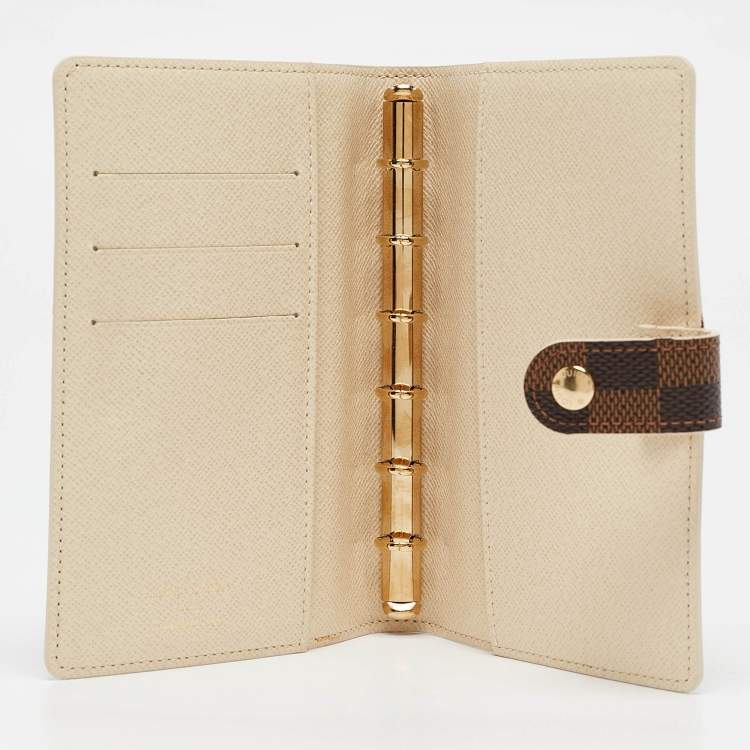 مملوكة مسبقًا Louis Vuitton Damier Ebene Trunk Canvas Small Ring Agenda Cover