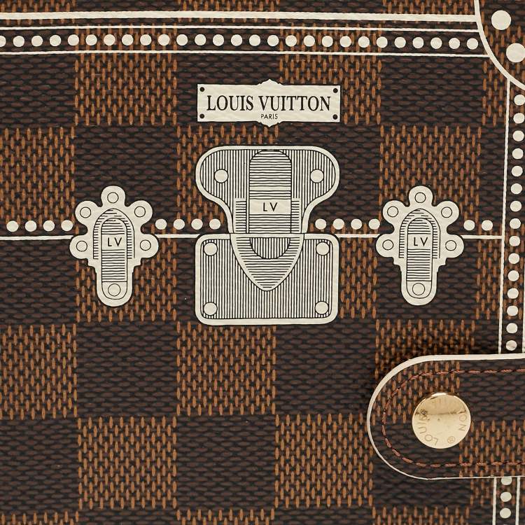مملوكة مسبقًا Louis Vuitton Damier Ebene Trunk Canvas Small Ring Agenda Cover