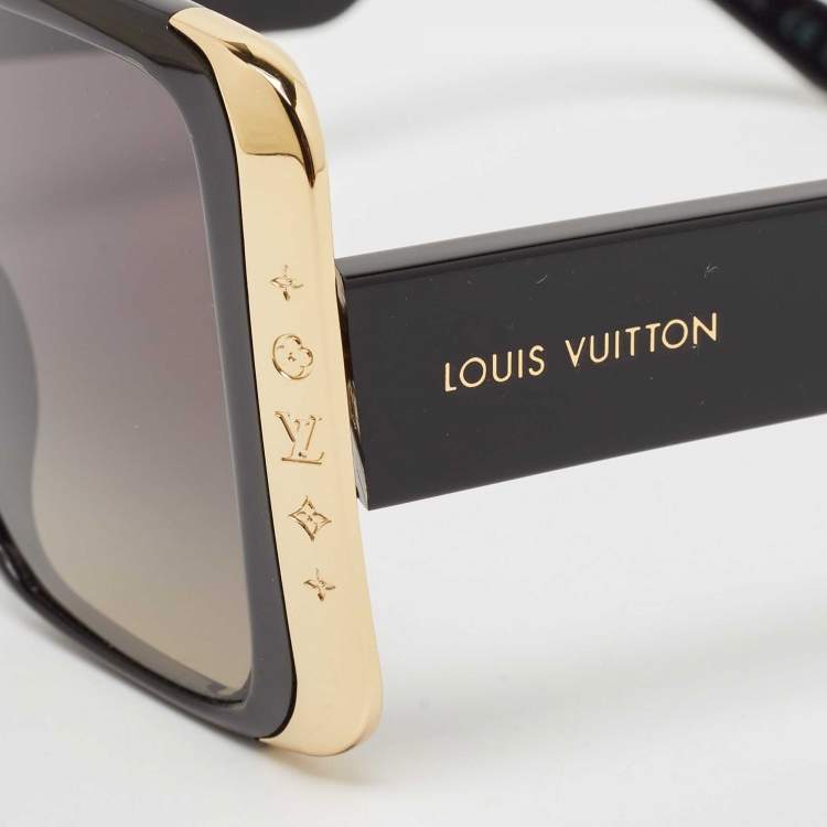 Pre Owned Louis Vuitton Black/Gold Gradient LV Moon Square Sunglasses