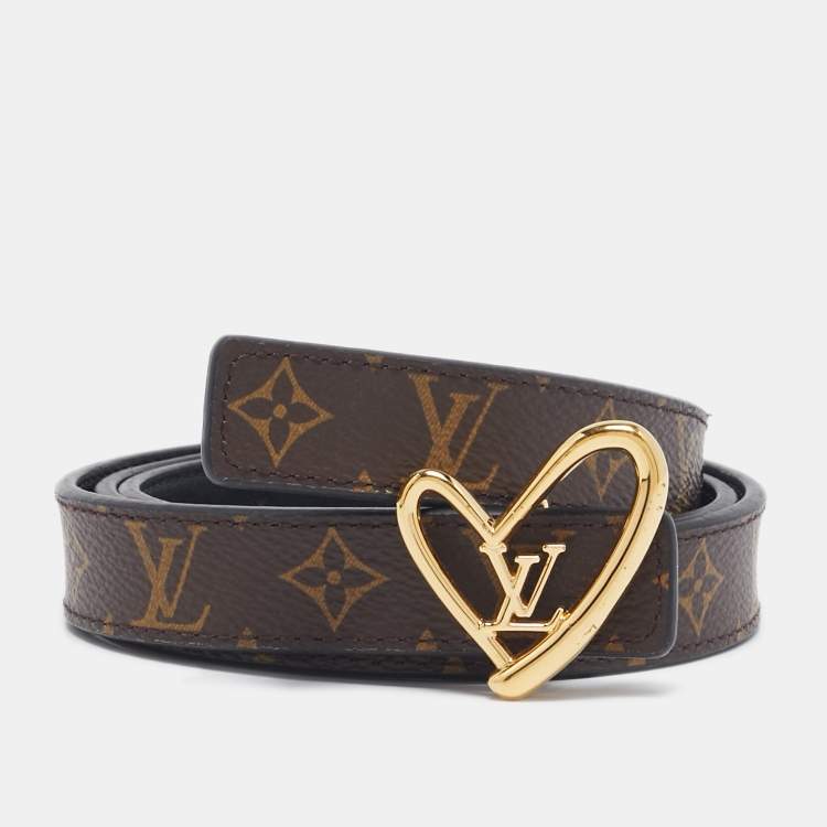 Pre Owned Louis Vuitton Monogram Canvas Fall in Love Heart Reversible Belt 80CM