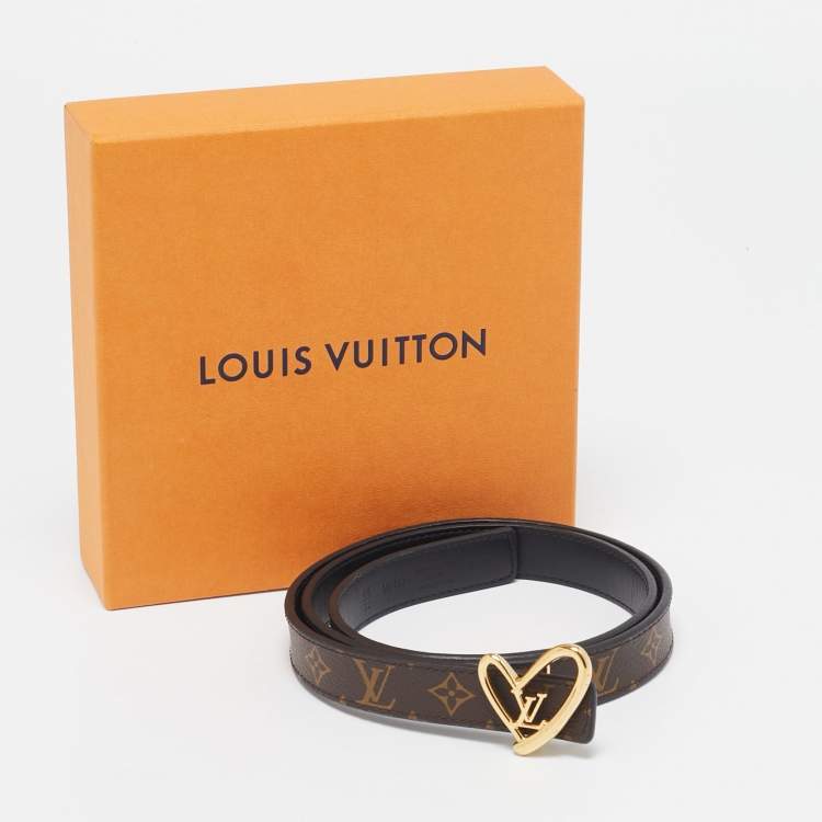 Pre Owned Louis Vuitton Monogram Canvas Fall in Love Heart Reversible Belt 80CM