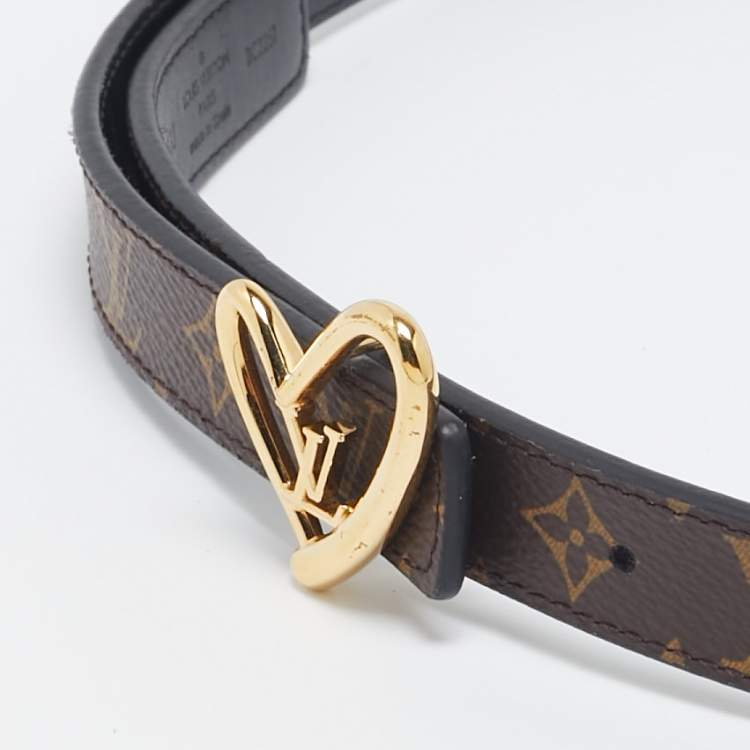 Pre Owned Louis Vuitton Monogram Canvas Fall in Love Heart Reversible Belt 80CM