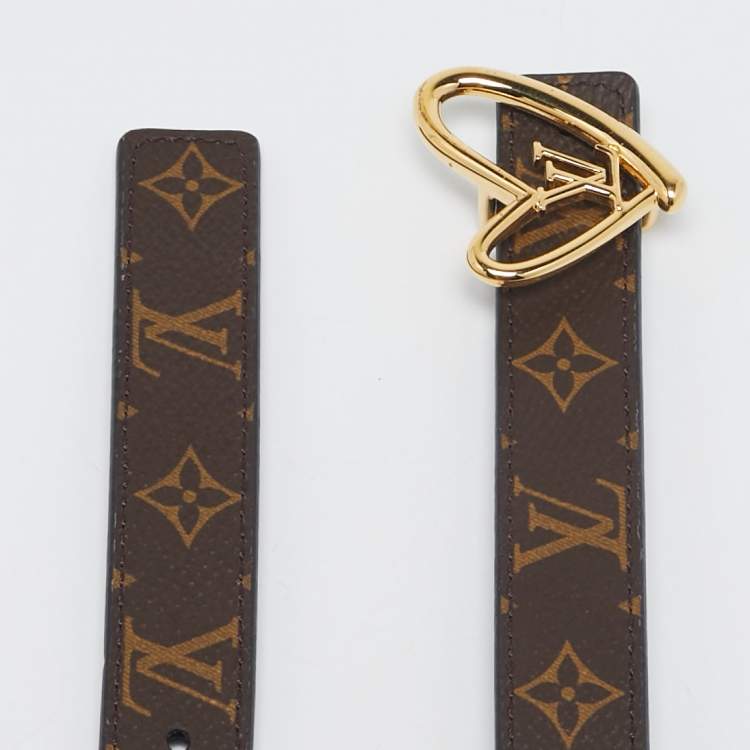 Pre Owned Louis Vuitton Monogram Canvas Fall in Love Heart Reversible Belt 80CM