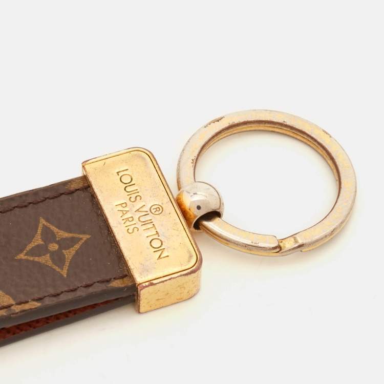 Pre Owned Louis Vuitton Monogram Canvas Gold Tone Key Chain