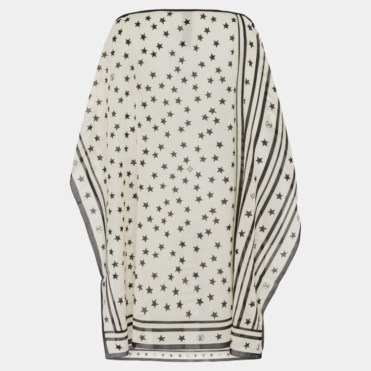 Pre Owned Louis Vuitton White Cotton Summer Stardust Neopareo Sarong Scarf 