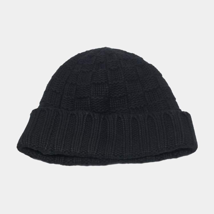 Pre Owned Louis Vuitton Black Cashmere Bonnet Helsinki Knit Beanie 