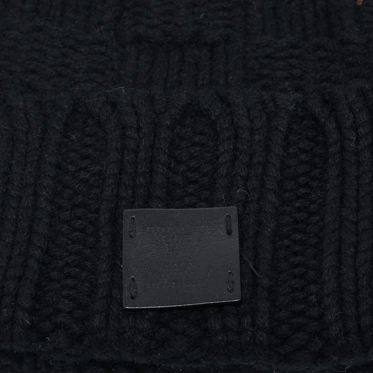 Pre Owned Louis Vuitton Black Cashmere Bonnet Helsinki Knit Beanie 