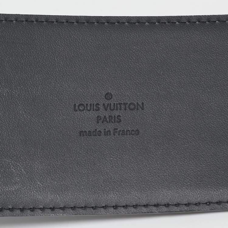 Pre Owned Louis Vuitton Black Electric Epi Leather LV Initiales Waist Belt 85CM
