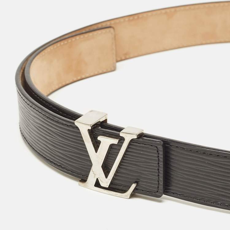 Pre Owned Louis Vuitton Black Epi Leather LV Initiales Belt 85 CM