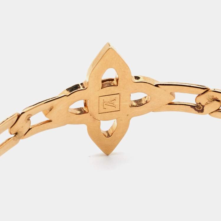 Pre Owned Louis Vuitton Flower Crystals Gold Tone Earrings