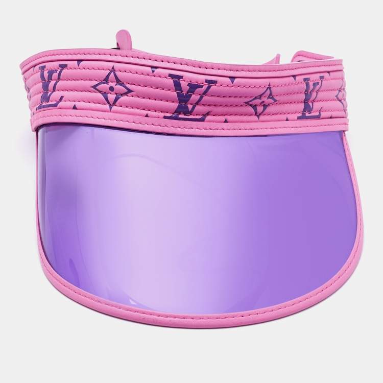 Pre Owned Louis Vuitton Pink/Purple Monogram Leather Vuittamins Visor
