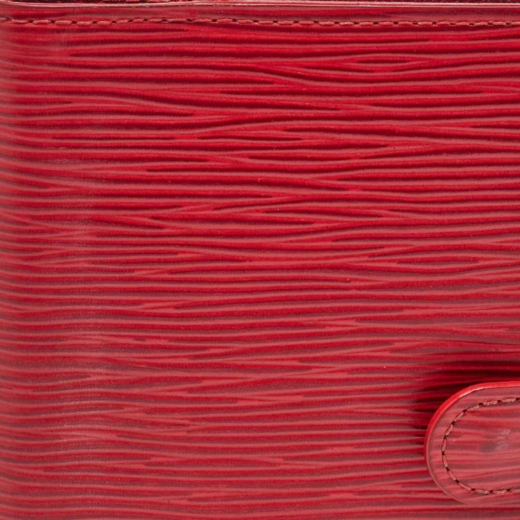 Pre Owned Louis Vuitton Red Epi Leather Small Ring Agenda Cover