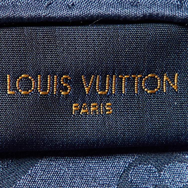Pre Owned Louis Vuitton Blue Silk LV Monogram Scarf
