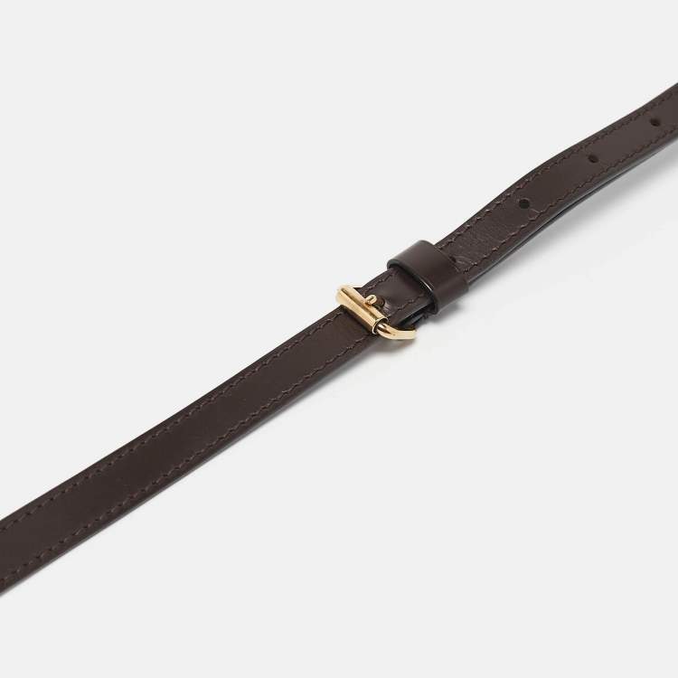 Pre Owned Louis Vuitton Brown Leather Adjustable Shoulder Bag Strap