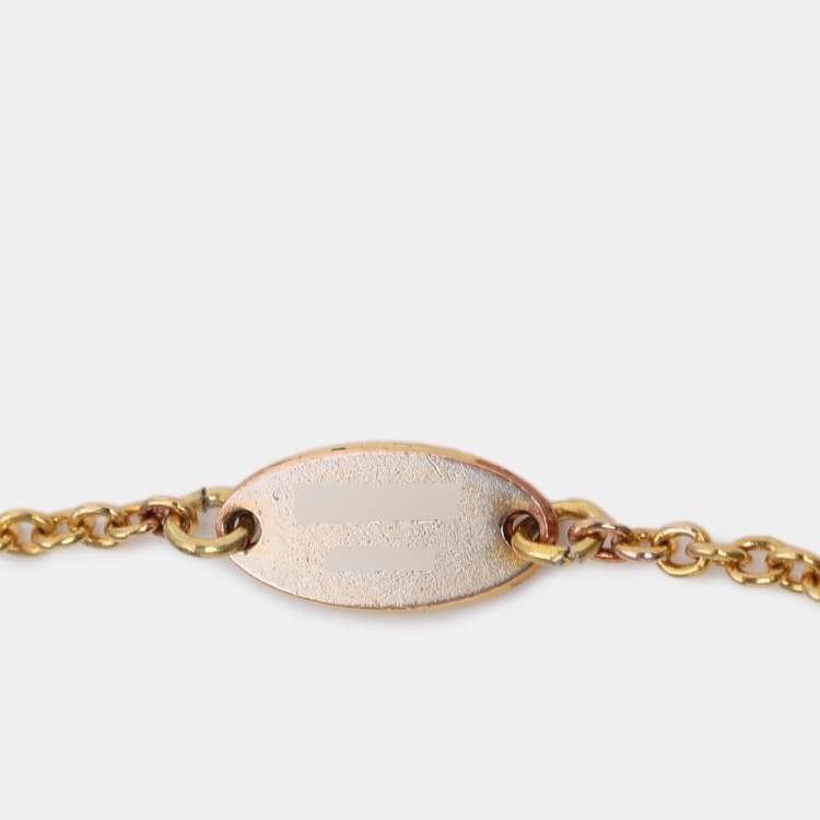 Pre Owned Louis Vuitton Flower Full Gold Tone Station Bracelet