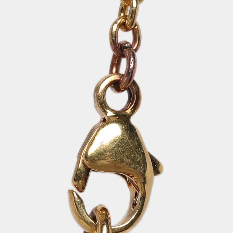 Pre Owned Louis Vuitton Flower Full Gold Tone Station Bracelet